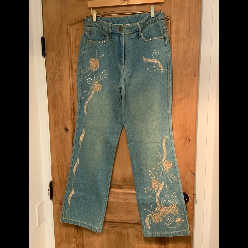 Embroidered and Beaded jeans